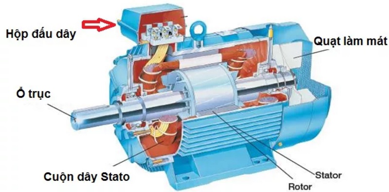 Cấu tạo động cơ không đồng bộ 3 pha